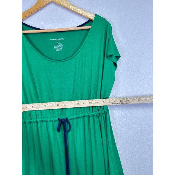 Liz Lange Maternity Green Navy Blue Drawstring Waist Colorblock Dress XL - Picture 7 of 7